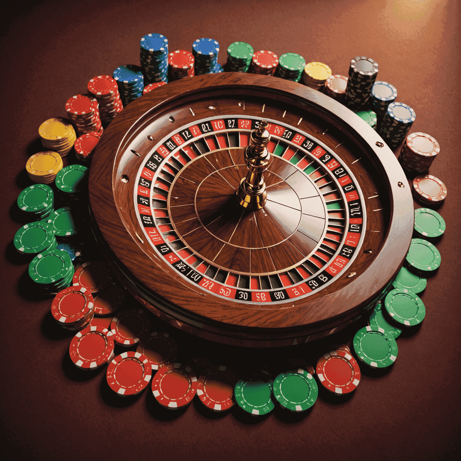 Roulette wheel with chips scattered around, representing various betting strategies in a social casino environment