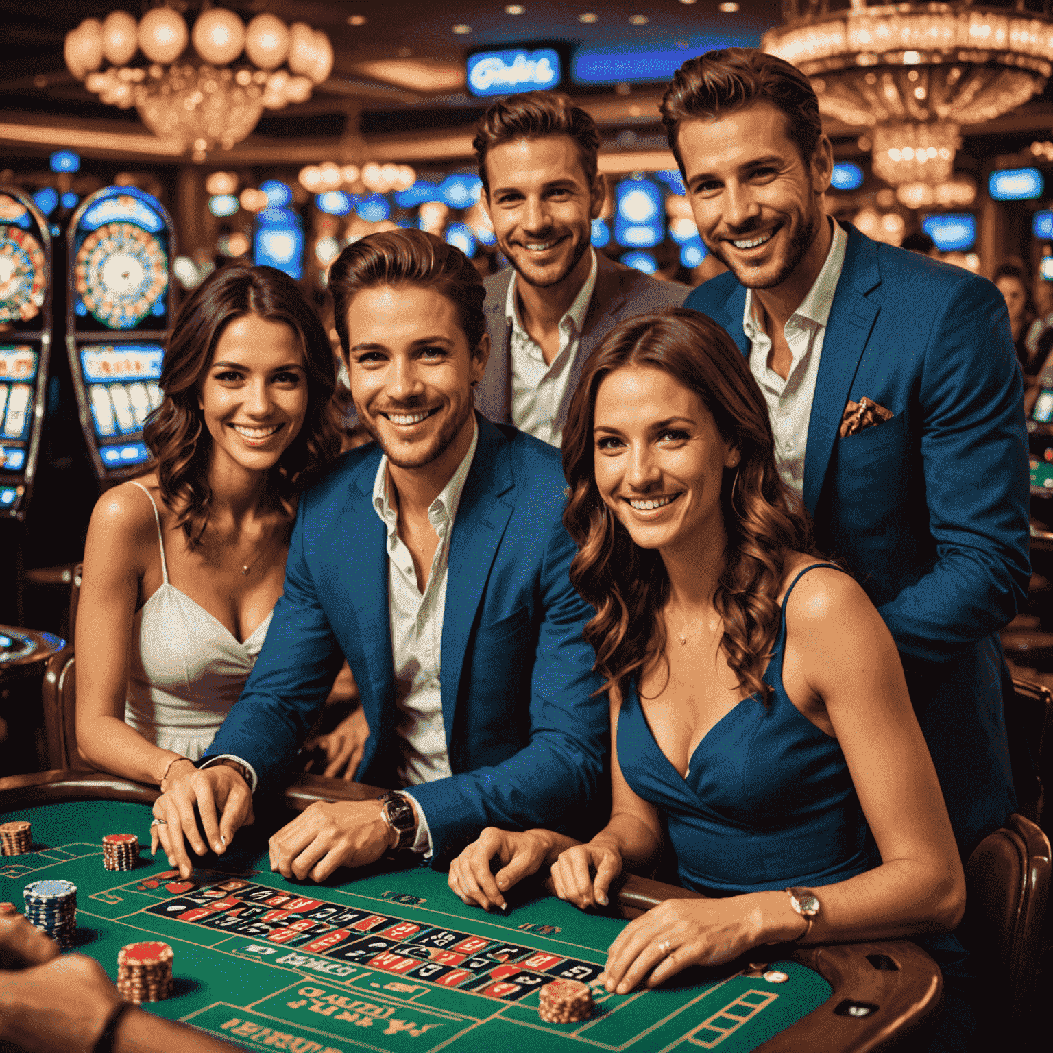 Happy players enjoying social casino games on various devices, showcasing the fun and excitement of Reel Joy Land